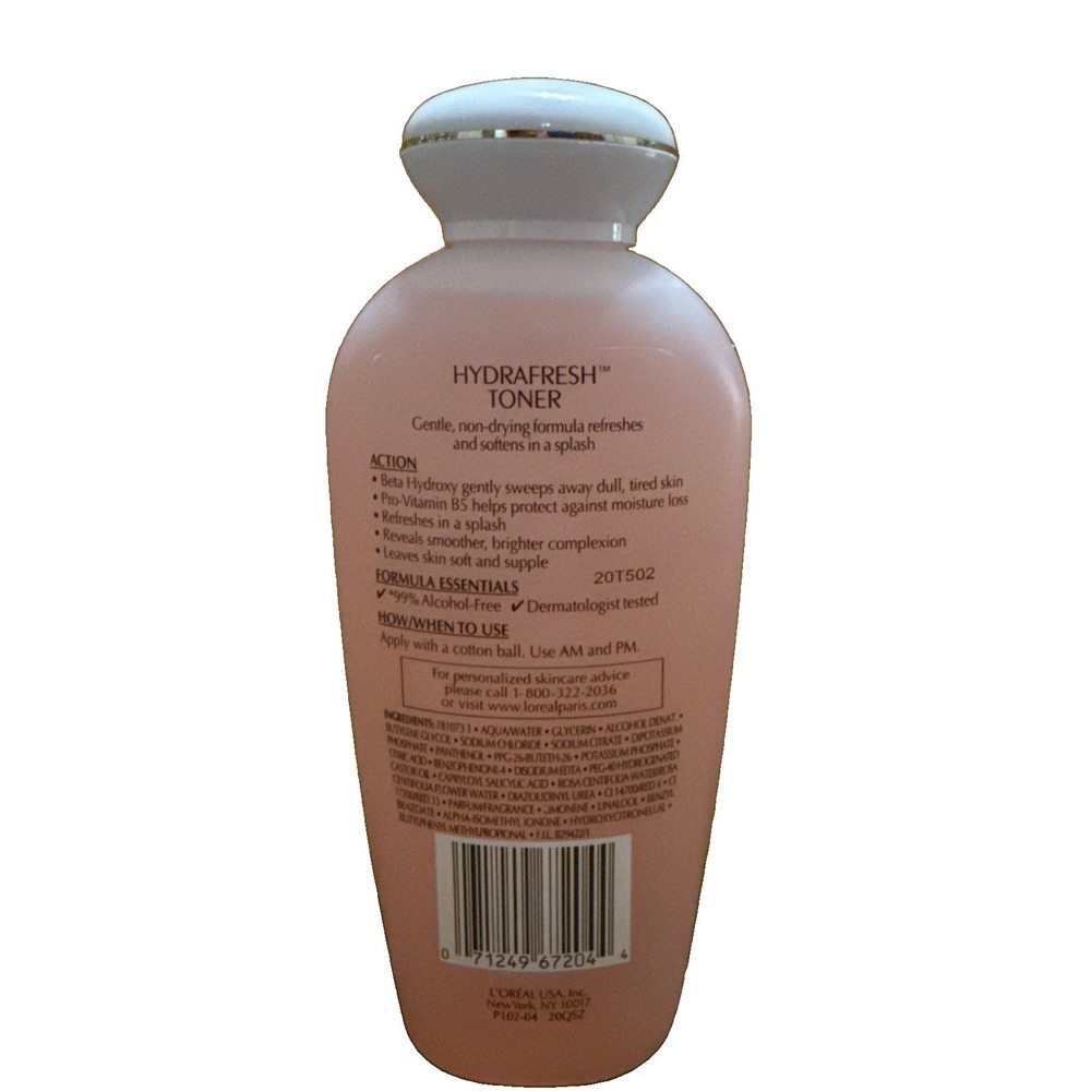 Loreal Hydrafresh Toner 1 Pack, Alcohol-Free, Non-Drying, 8.5 oz - Picture 2 of 3